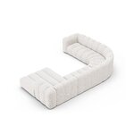 Угловой диван «Панорама» «Люпин», белый, букле, левый