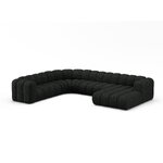 Panorama corner sofa 'lupine' black, boucle, left