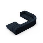 Угловой диван «Панорама» «Люпин», темно-синий, букле, левый