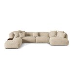Panorama corner sofa (martina) light beige, velvet, left
