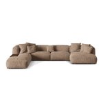 Panorama corner sofa (martina) dark beige, velvet, left