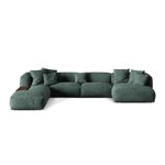 Panorama corner sofa (martina) petrol, velvet, left