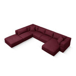 Panorama corner sofa &#39;tyra&#39; bordeaux, structured fabric, left