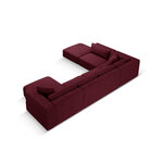 Panorama corner sofa &#39;tyra&#39; bordeaux, structured fabric, left