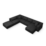 Panorama corner sofa &#39;tyra&#39; black, structured fabric, left