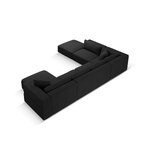 Panorama corner sofa &#39;tyra&#39; black, structured fabric, left