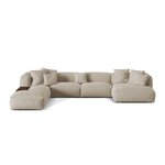 Panorama corner sofa (martina) light beige, structured fabric, left