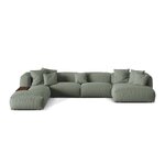 Panorama corner sofa (martina) moss green, structured fabric, left