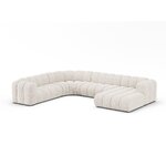 Угловой диван «Панорама» «Люпин» светло-бежевый, шенилл, левый