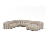 Panorāmas stūra dīvāns 'lupine' tumši bēšs, šenils, kreisais