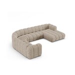 Panorāmas stūra dīvāns 'lupine' tumši bēšs, šenils, kreisais