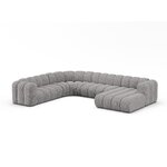 Panorama corner sofa 'lupine' light grey, chenille, left