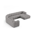 Panorama corner sofa 'lupine' light grey, chenille, left