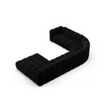 Угловой диван «Панорама» «Люпин», черный, бархат, левый