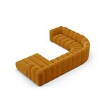 Угловой диван «Панорама» «Люпин», желтый, бархат, левый