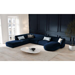 Panoramic corner sofa miley, 6-seater (micadon limited edition) deep blue, velvet