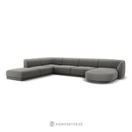 Panoramic corner sofa miley, 6-seater (micadon limited edition) light gray, velvet