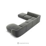 Panoramic corner sofa miley, 6-seater (micadon limited edition) light gray, velvet