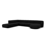 Panoramic corner sofa miley, 6-seater (micadon limited edition) black, velvet