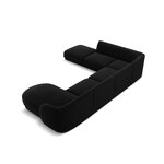 Panoramic corner sofa miley, 6-seater (micadon limited edition) black, velvet