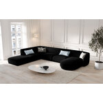 Panoramic corner sofa miley, 6-seater (micadon limited edition) black, velvet