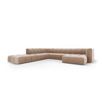 Panoramic corner sofa &#39;serena&#39; beige, velvet, left