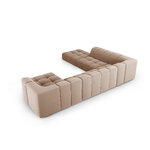 Panoramic corner sofa &#39;serena&#39; beige, velvet, left