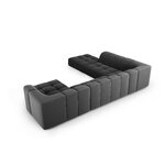 Panoramic corner sofa &#39;serena&#39; grey, velvet, left