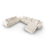 Modular corner sofa &quot;mike&quot; beige, velvet, left