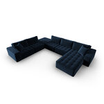 Module corner sofa &quot;mike&quot; dark blue, velvet, left