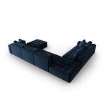 Module corner sofa &quot;mike&quot; dark blue, velvet, left