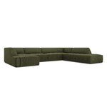 Kampinė sofa rubino, 7 vietų (micadon home) žalia, aksominė, geresnė