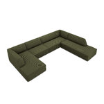 Kampinė sofa rubino, 7 vietų (micadon home) žalia, aksominė, geresnė