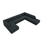 Kampinė sofa rubino, 7 vietų (micadon home) mėlyna, aksominė, geresnė