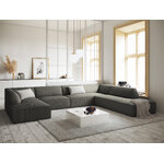 Kampinė sofa rubino, 7-vietė (micadon home), šviesiai pilka, aksominė, geresnė