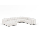 Угловой диван «Панорама» «Люпин», белый, букле, правый