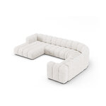 Угловой диван «Панорама» «Люпин», белый, букле, правый