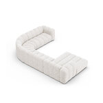 Угловой диван «Панорама» «Люпин», белый, букле, правый