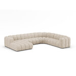 Panorama corner sofa 'lupine' beige, boucle, right