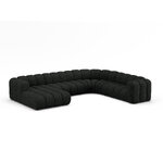 Panorama corner sofa 'lupine' black, boucle, right