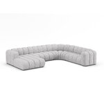 Угловой диван «Панорама» «Люпин» светло-серый, букле, правый