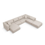 Panorama corner sofa &#39;tyra&#39; beige, structured fabric, better