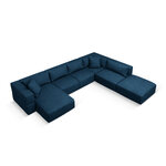 Panorama corner sofa &#39;tyra&#39; deep blue, structured fabric, better