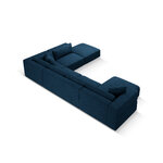 Panorama corner sofa &#39;tyra&#39; deep blue, structured fabric, better