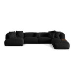 Panorama corner sofa (martina) black, structured fabric, right