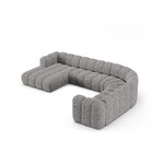 Panorāmas stūra dīvāns 'lupine' gaiši pelēks, šenils, labais