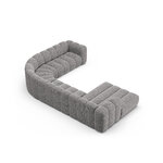 Panorāmas stūra dīvāns 'lupine' gaiši pelēks, šenils, labais