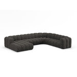 Panorama corner sofa 'lupine' dark grey, chenille, right