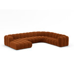 Угловой диван «Панорама» терракота, бархат, справа