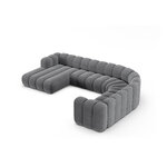 Panorama corner sofa &#39;lupine&#39; grey, velvet, right